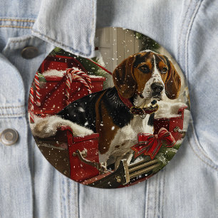 Bóton Redondo 15.24cm Tremendo Walker Coonhound Cão Natal Festivo