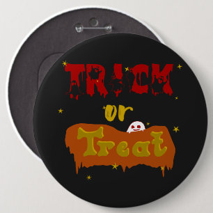 Bóton Redondo 15.24cm Trick or Treat Engraçado Boo Halloween Botão