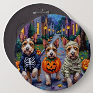 Bóton Redondo 15.24cm Tricô de Halloween do Biewer Terrier
