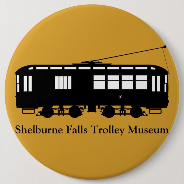 Bóton Redondo 15.24cm Trolley#10, Shelburne Falls Trolley Museum (Frente)