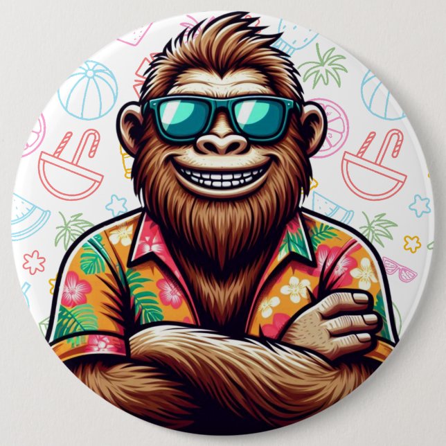 Bóton Redondo 15.24cm Tropical/Beach yeti/bigfoot (Frente)