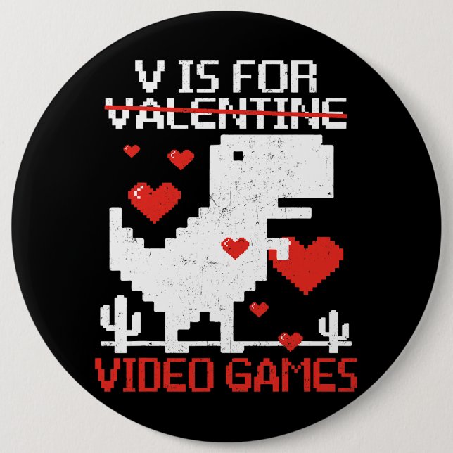 Bóton Redondo 15.24cm V É Para Videos games Dinossauro Engraçado T Rex V (Frente)