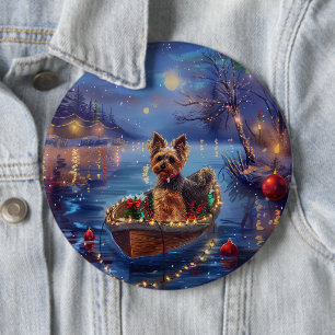 Bóton Redondo 15.24cm Viagem Festiva de Natal do Biewer Terrier