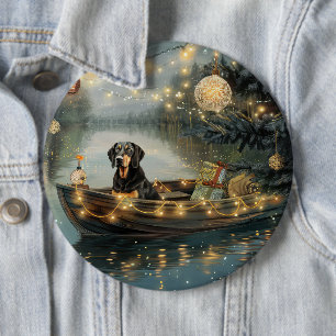Bóton Redondo 15.24cm Viagem Festiva de Natal do Bluetick Coonhound
