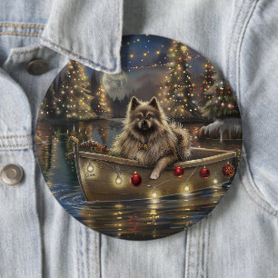 Bóton Redondo 15.24cm Viagem Festiva de Natal do Keeshond