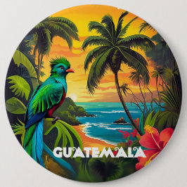 Bóton Redondo 15.24cm Viagens vintage Retro Guatemala