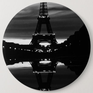 Bóton Redondo 15.24cm Vintage França Paris Reflexão torre Eiffel