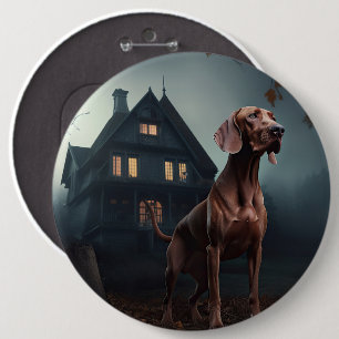 Bóton Redondo 15.24cm Vizsla de Halloween Assustador
