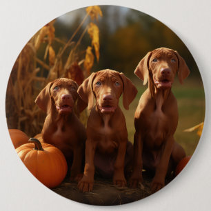 Bóton Redondo 15.24cm Vizsla Puppy Autumn Delight Pumpkin