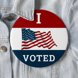 Bóton Redondo 15.24cm Votei As Eleições De 2024 Com Bandeira Americana