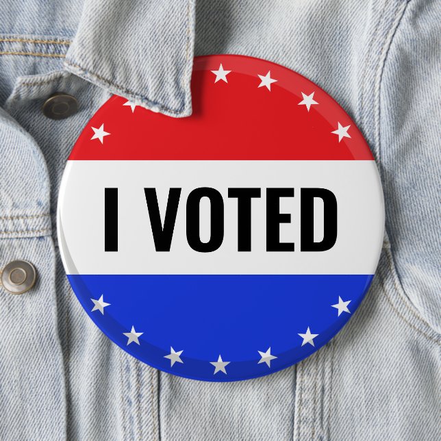 Bóton Redondo 15.24cm Votei As Eleições De 2024 Com Bandeira Americana (In Situ)