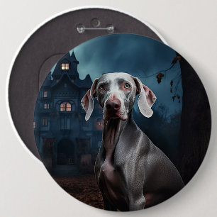 Bóton Redondo 15.24cm Weimaraner Halloween Scary