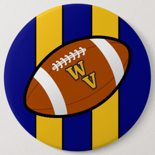 Bóton Redondo 15.24cm West Virginia Football Blue e Dourado Pride