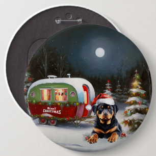 Bóton Redondo 15.24cm Winter Rottweiler Caravan Christmas Adventure