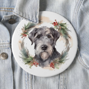 Bóton Redondo 15.24cm Wolfhound Christmas Wreath Festivo Pup