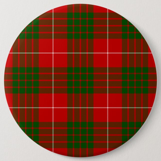 Bóton Redondo 15.24cm Xadrez vermelha tartan tartan (Frente)