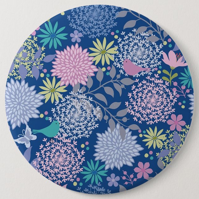 Bóton Redondo 15.24cm Xmas Gift Floral 60º Aniversário (Frente)