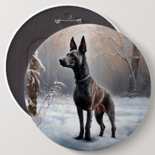 Bóton Redondo 15.24cm Xoloitzcuintli Deixa-o nevar no Natal
