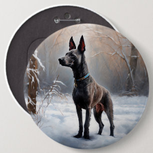 Bóton Redondo 15.24cm Xoloitzcuintli Deixe Nevar Natal