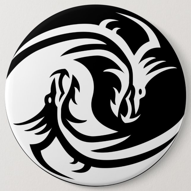 Bóton Redondo 15.24cm Yin Yang Dragon (Frente)