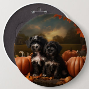 Bóton Redondo 15.24cm Yorkipoo Puppy Autumn Delight Pumpkin