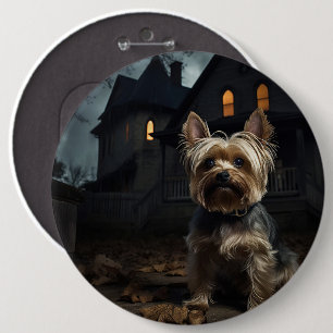 Bóton Redondo 15.24cm Yorkshire Terrier Halloween Scary
