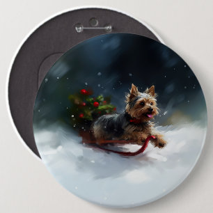 Bóton Redondo 15.24cm Yorkshire Terrier Natal inverno