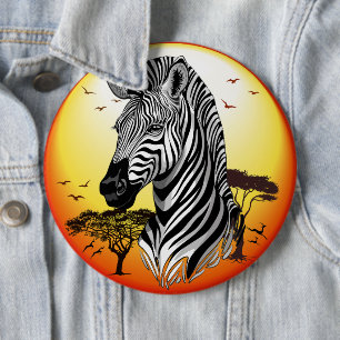 Bóton Redondo 15.24cm Zebra African Savanna Wild Animal