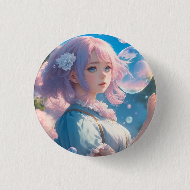 BÓTON REDONDO 2.54CM 神秘的　女子　メルヘン　ラブリー (Frente)