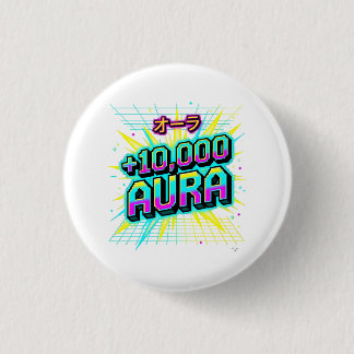 Bóton Redondo 2.54cm +10.000 Aura Retro Japonês Katakana Cyberpunk Masc