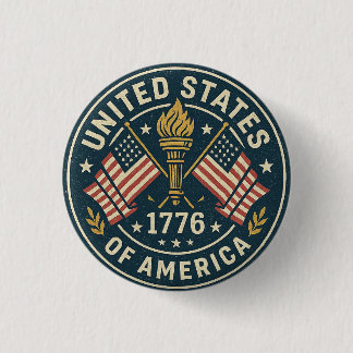 Bóton Redondo 2.54cm 1776 Tocha de Liberdade — Fecho de Americana de Vi