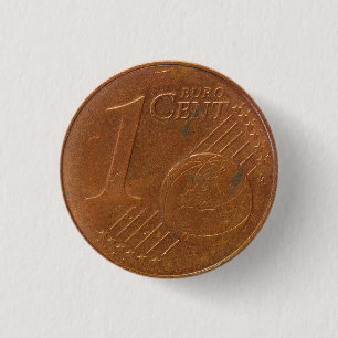 Bóton Redondo 2.54cm 1 botão da moeda do euro- centavo
