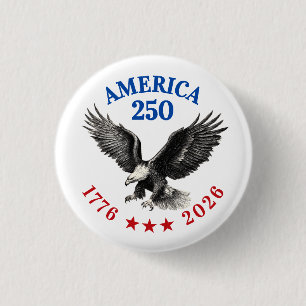 Bóton Redondo 2.54cm 250º Aniversário EUA 2026 Águia Americana 