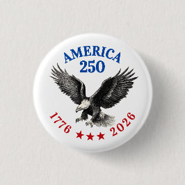 Bóton Redondo 2.54cm 250th Anniversary USA 2026 Bald Eagle 