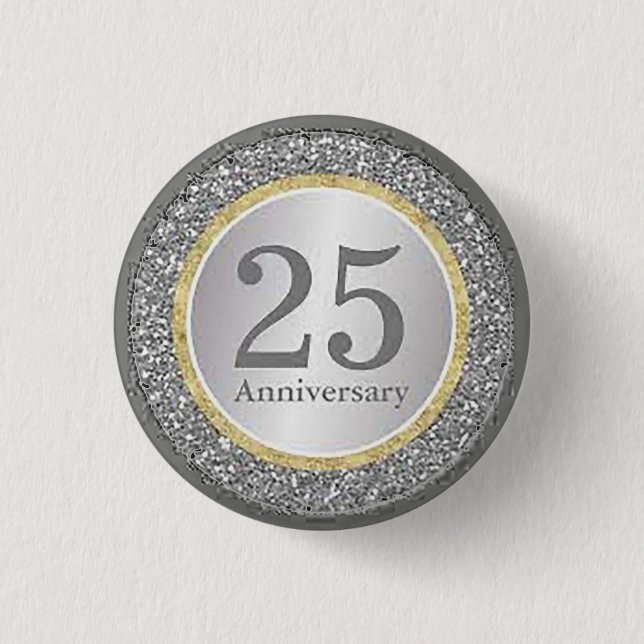 Bóton Redondo 2.54cm “25 Years Together” Button (Frente)