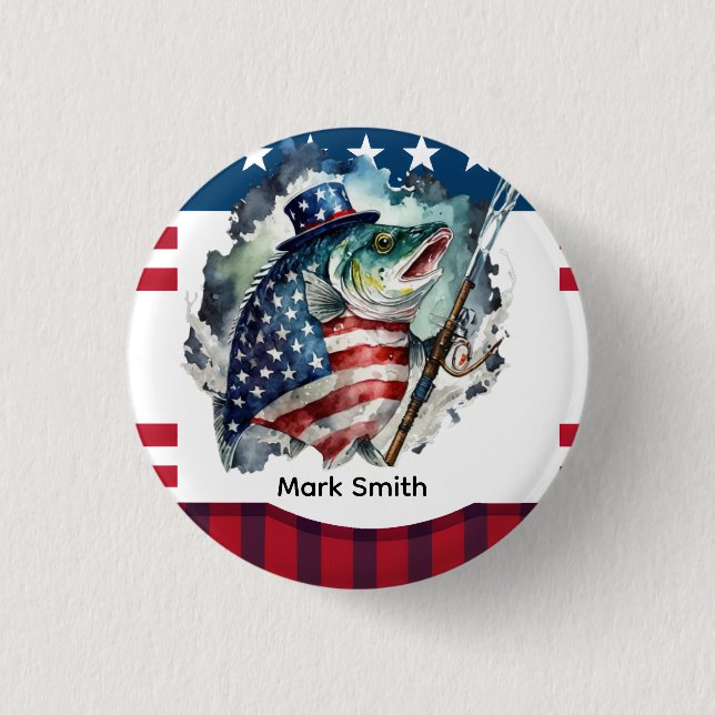 Bóton Redondo 2.54cm 4 de julho Dia da Independência para os amantes da (Frente)