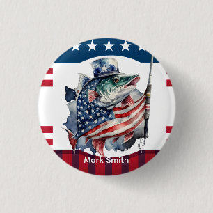 Bóton Redondo 2.54cm 4 de julho Dia da Independência para os amantes da