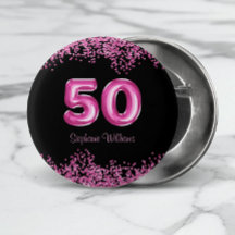 50.º Aniversário com brilho de fontes rosa quente