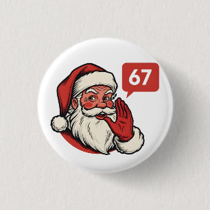 Bóton Redondo 2.54cm 67 Natal Alegre Seis Sete Brainrot Papai Noel