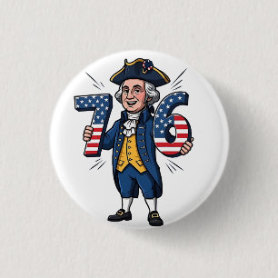 Bóton Redondo 2.54cm 6-7 7-6 George Washington Seis Sete Meme 67 Trend