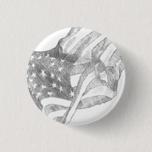 Bóton Redondo 2.54cm A acenar bandeira americana