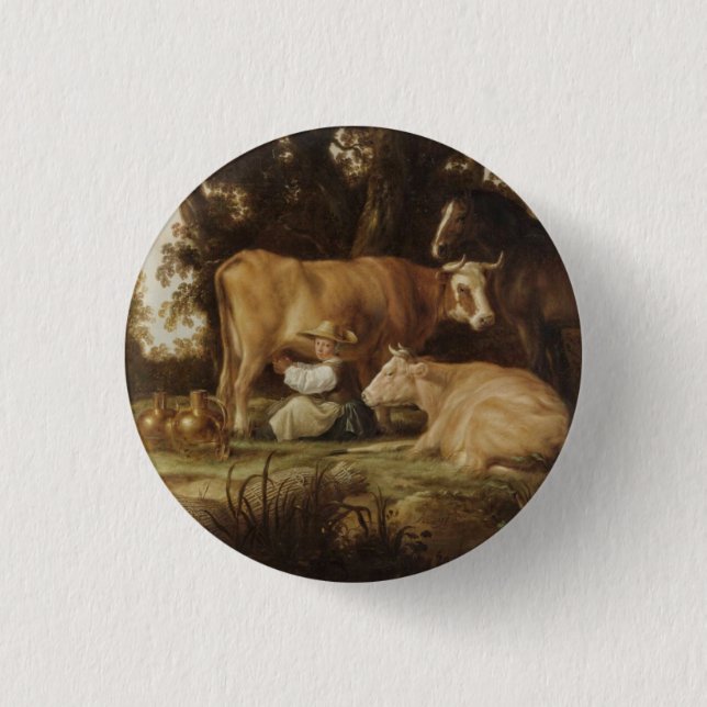 Bóton Redondo 2.54cm A Milkmaid Aelbert Cuyp (Frente)