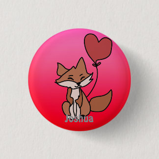 Bóton Redondo 2.54cm A Raposa Solitário e o Balão do Coração | Amor