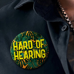 Bóton Redondo 2.54cm A selva amarela tropical deixa Duro de audição