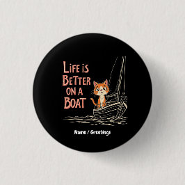 Bóton Redondo 2.54cm A vida é melhor no Design do Barco Katamaran Segel