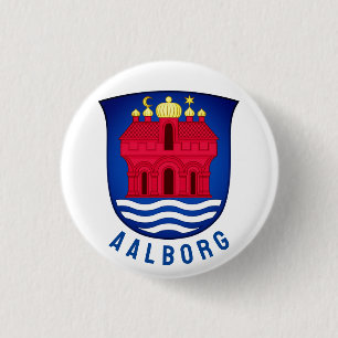 Bóton Redondo 2.54cm Aalborg casaco de armas - DINAMARCA