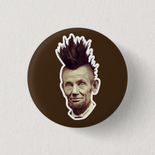 Bóton Redondo 2.54cm Abe com um botão do Mohawk
