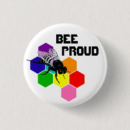 Bóton Redondo 2.54cm Abelha orgulhosa - bandeira nonbinary