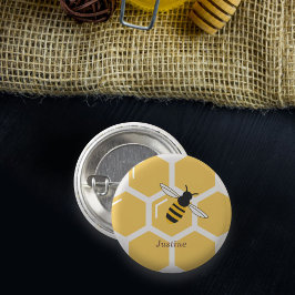 Bóton Redondo 2.54cm Abelhas e Honeycomb