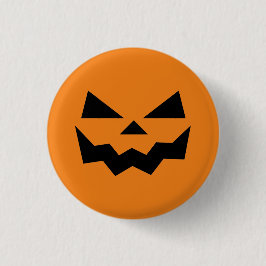 Bóton Redondo 2.54cm Abóbora Halloween Jack-o-lantern rosto sorrindo